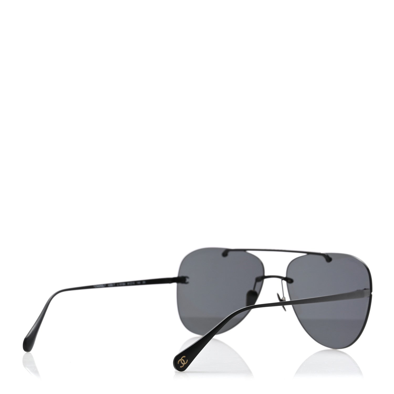 Chanel Metal CC Pilot Aviator Sunglasses 4285-T Black 4 of 6