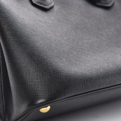 Prada Saffiano Cuir Medium Double Bag Black 16 of 18