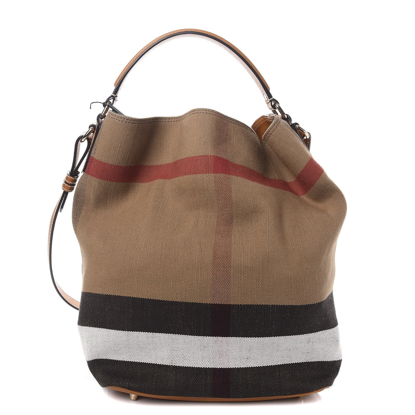 Canvas Mega Check Medium Ashby Hobo Saddle Brown