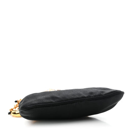 Gucci Satin Bamboo Jeweled Clutch Bag Black 3 of 6