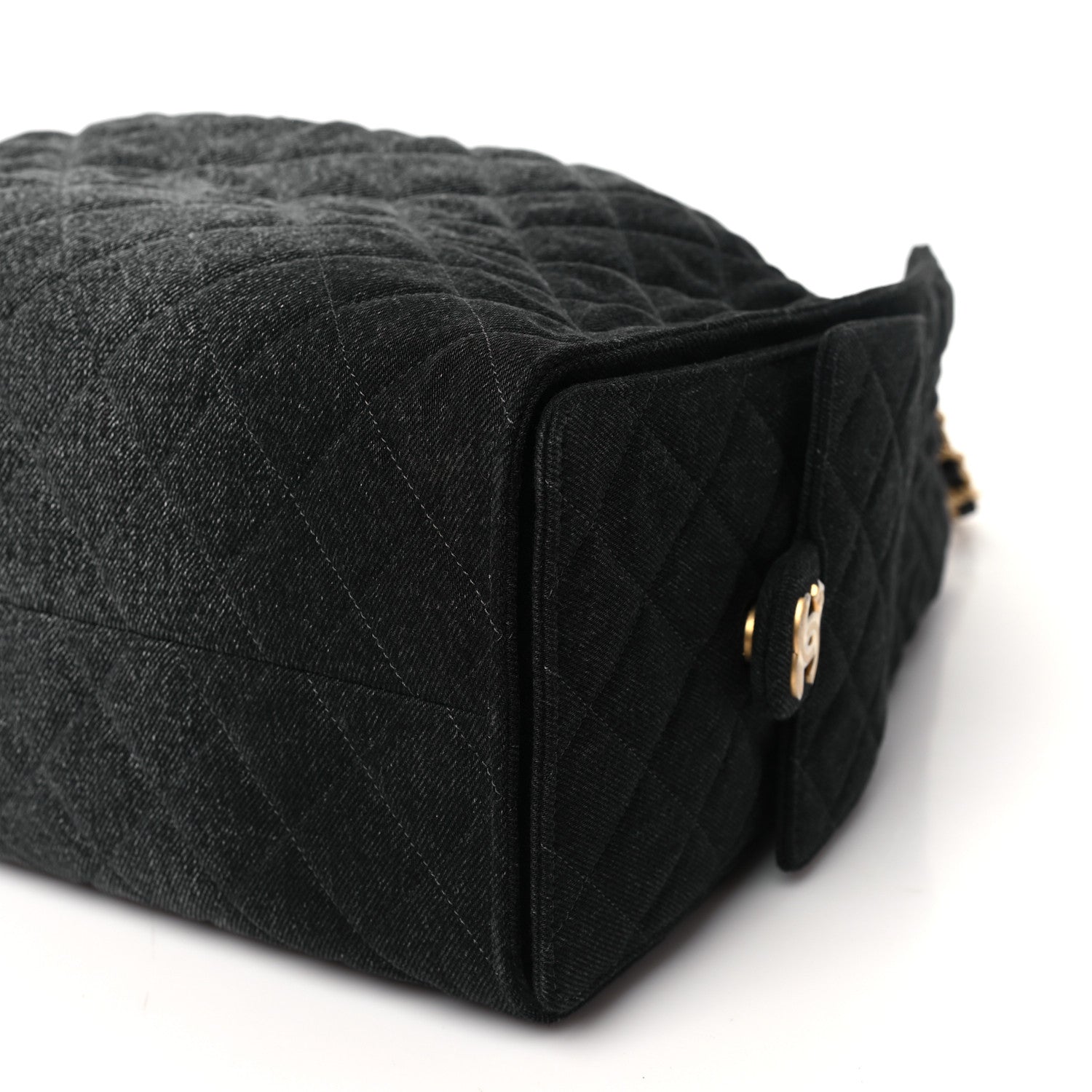 Chanel Washed Denim Quilted Medium Chanel 25 Handbag Black 11 of 11
