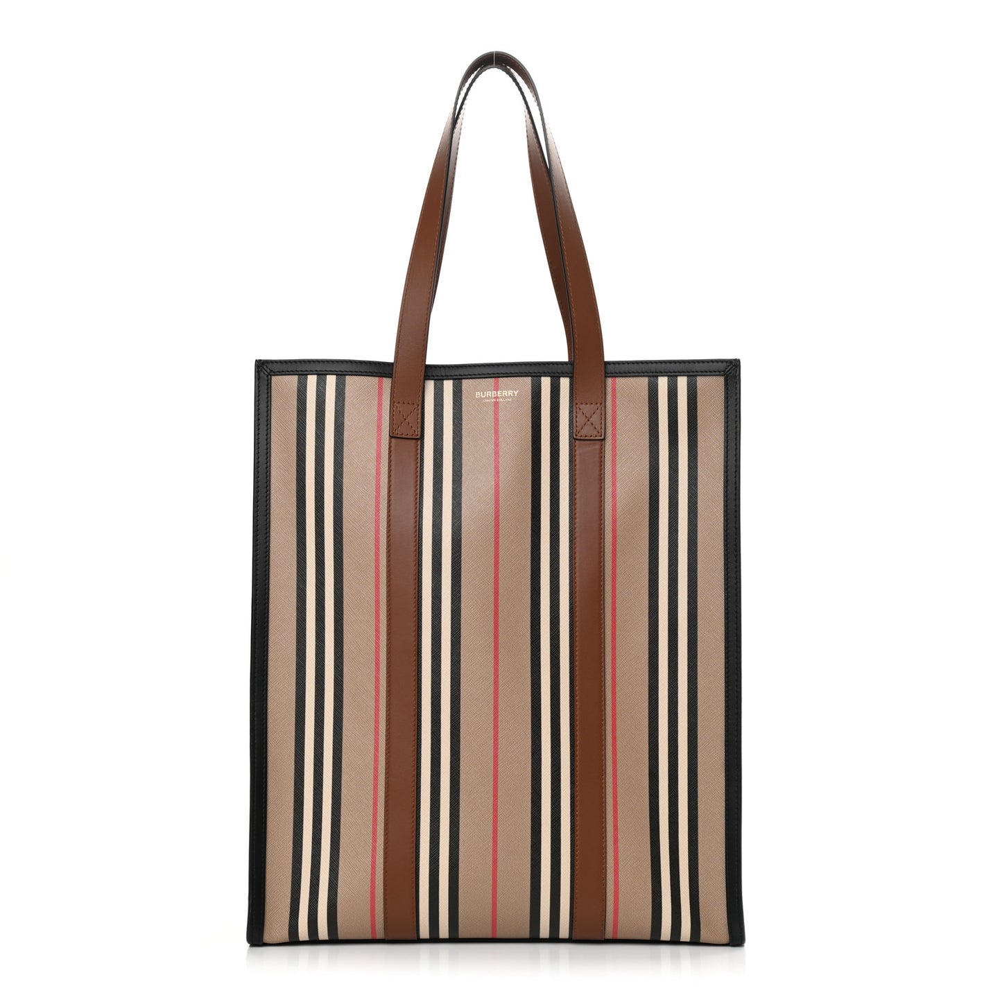 E-Canvas Stripe Book Tote Archive Beige