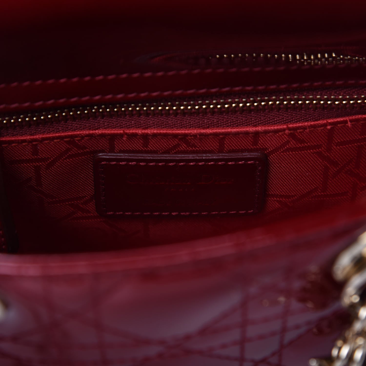 Christian Dior Patent Cannage Mini Lady Dior Red 8 of 9