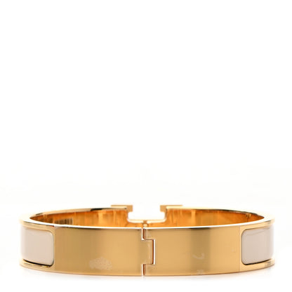 Hermes Enamel Narrow Clic Clac H Bracelet GM Creme 3 of 6