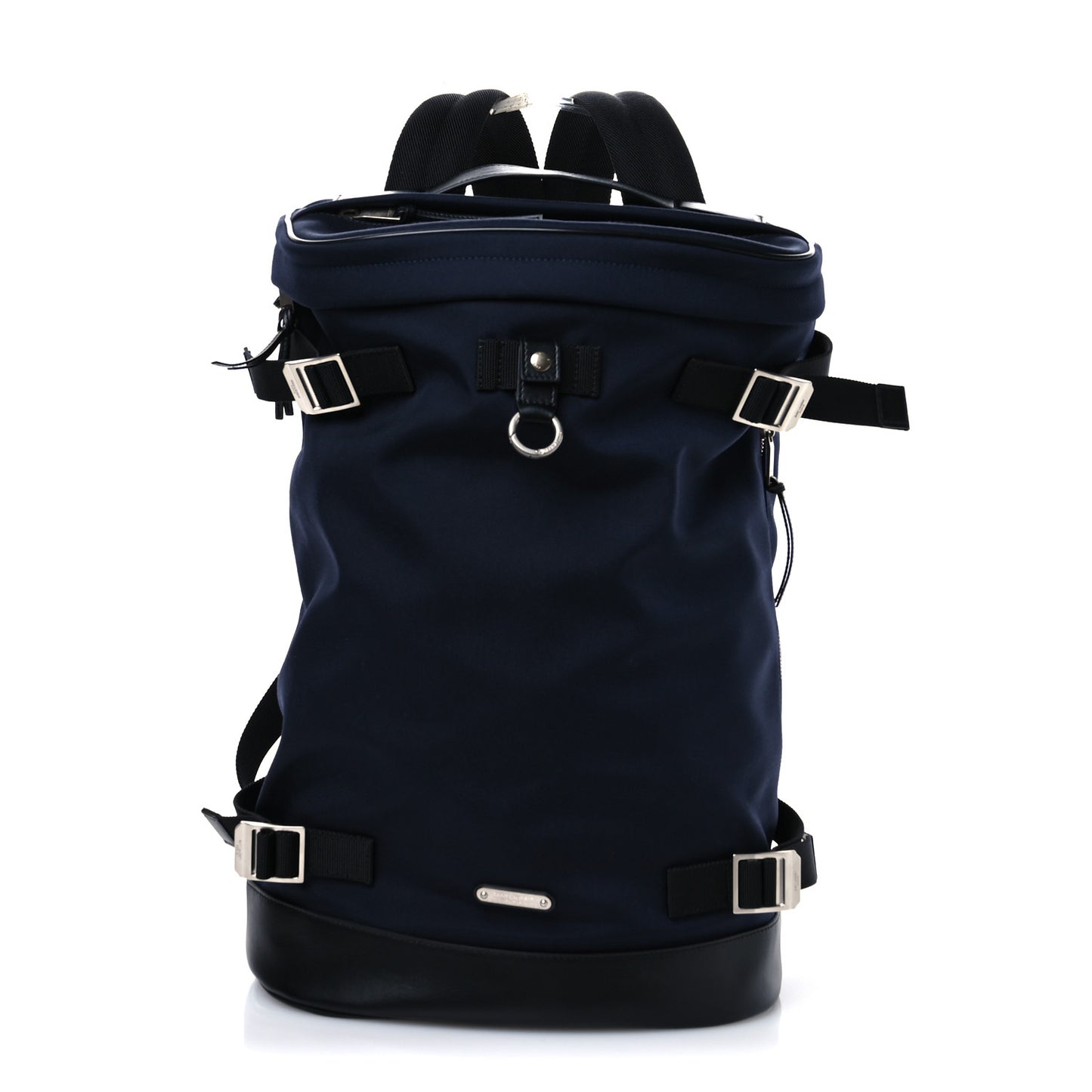 Canvas Calfskin Rivington Race Backpack Black Navy