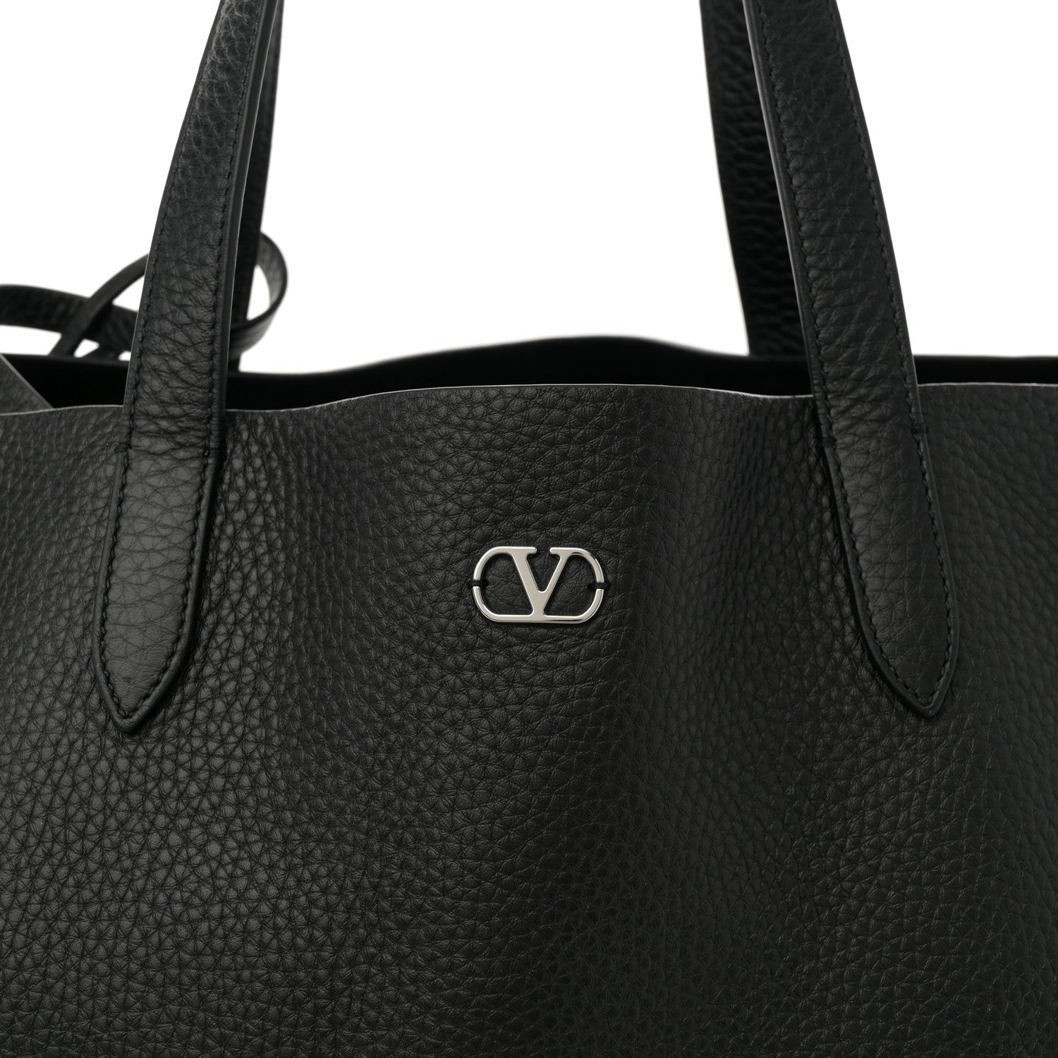 Valentino Garavani Grainy Calfskin Studded Medium Nellcote Shopping Tote Black 8 of 11