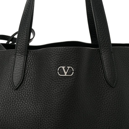 Valentino Garavani Grainy Calfskin Studded Medium Nellcote Shopping Tote Black 8 of 11