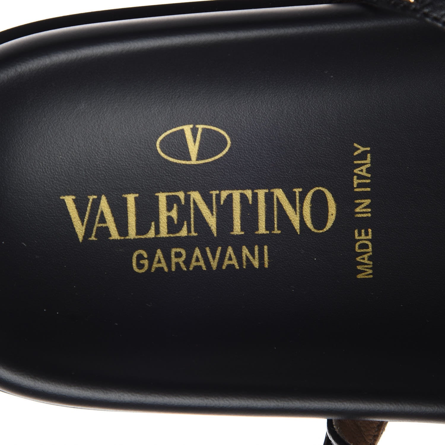 Valentino Garavani Calfskin Bedrock Rockstud Ankle Flat Sandals 38.5 Black 7 of 8