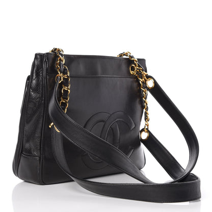 Chanel Lambskin CC Flap Shopping Tote Black 3 of 8