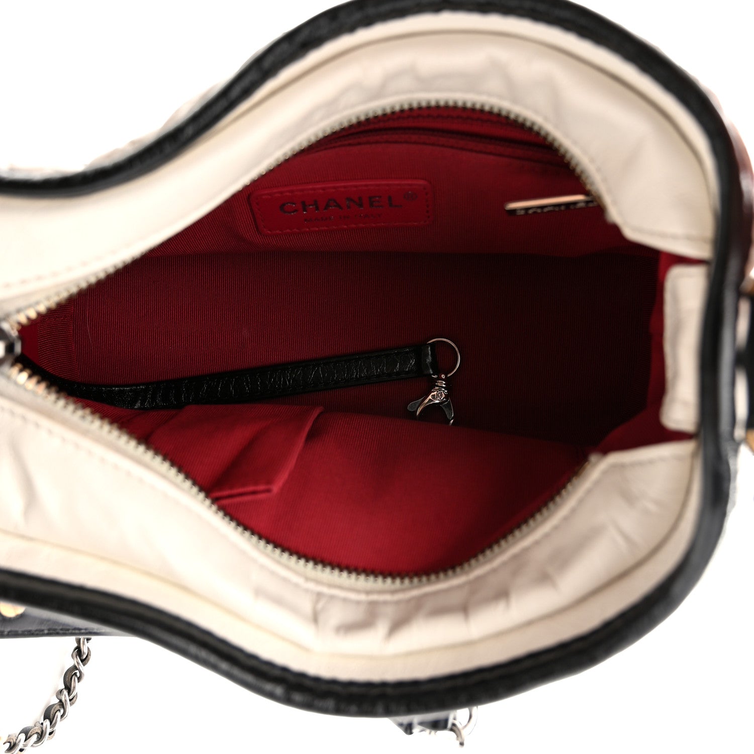 Chanel Aged Calfskin Quilted Small Gabrielle Hobo Black White 5 of 10