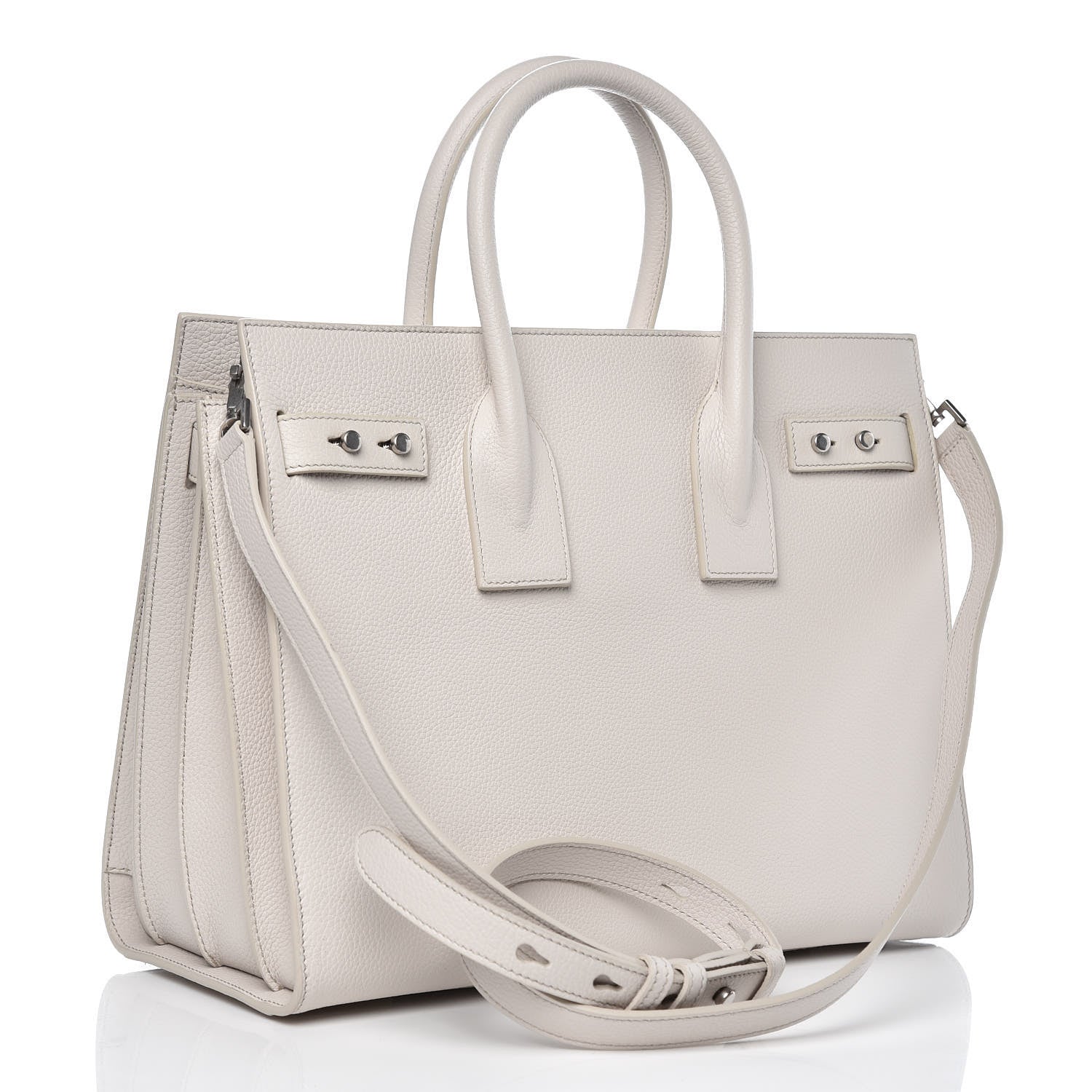 Saint Laurent Grained Calfskin Small Supple Sac De Jour Ivory 4 of 12