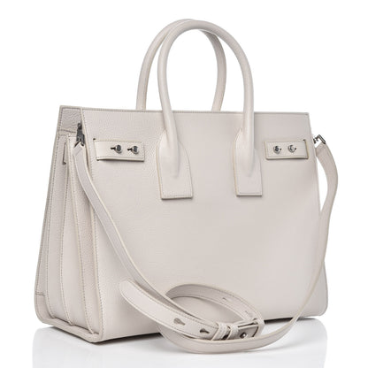 Saint Laurent Grained Calfskin Small Supple Sac De Jour Ivory 4 of 12