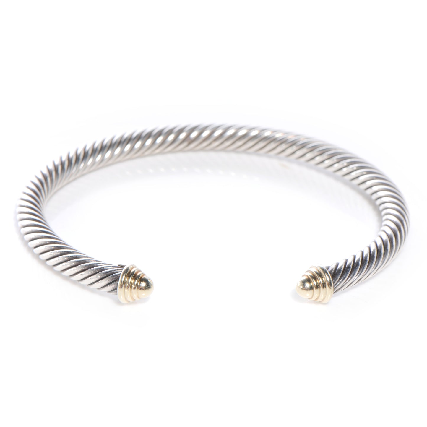 Sterling Silver 14K Yellow Gold 5mm Cable Classics Bracelet