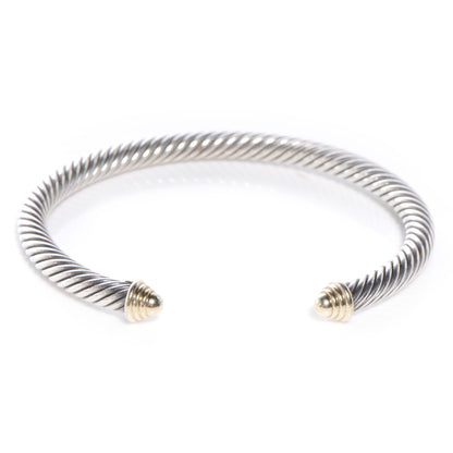 David Yurman Sterling Silver 14K Yellow Gold 5mm Cable Classics Bracelet 1 of 4