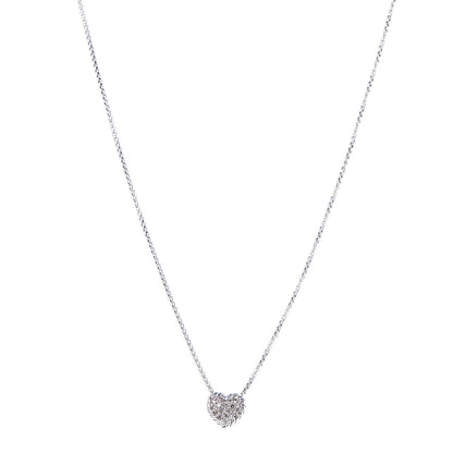 David Yurman Sterling Silver Diamond Petite Pave Heart Necklace 1 of 7