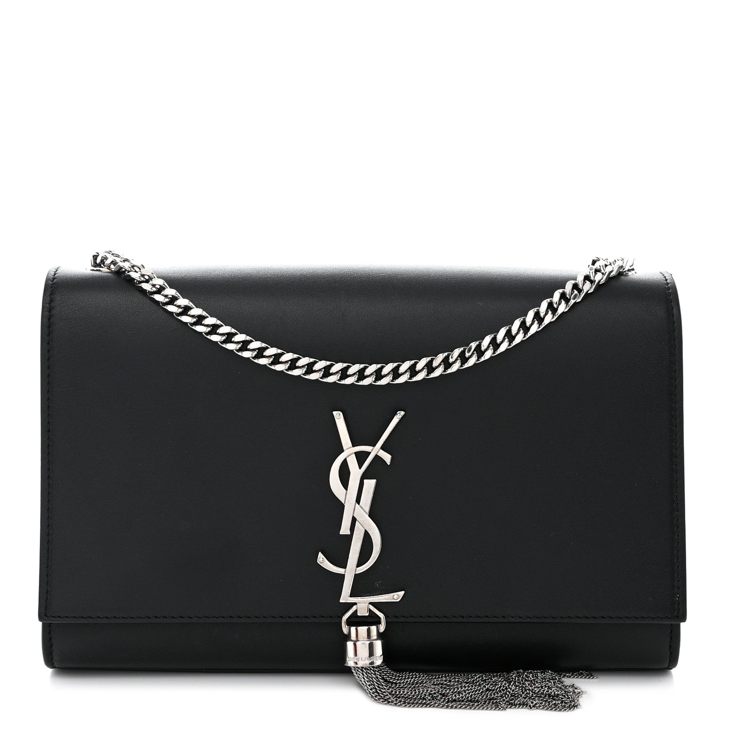 Saint Laurent Smooth Calfskin Medium Classic Monogram Kate Tassel Satchel Black 1 of 13