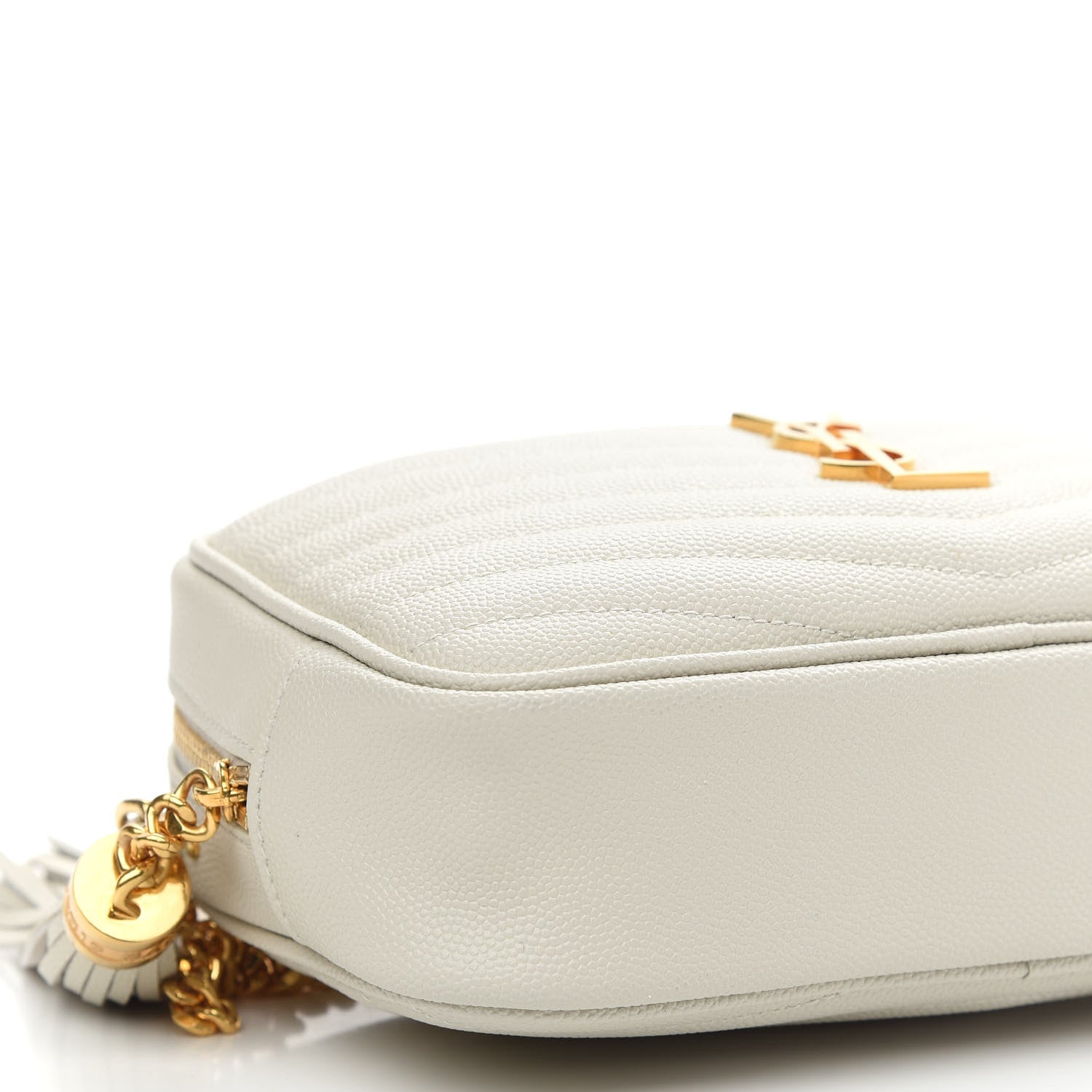 Saint Laurent Grain De Poudre Matelasse Monogram Mini Lou Camera Bag Crema Soft 8 of 9
