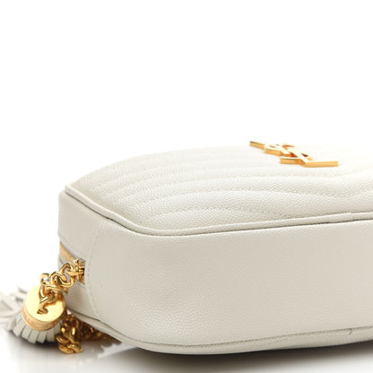 Saint Laurent Grain De Poudre Matelasse Monogram Mini Lou Camera Bag Crema Soft 8 of 9