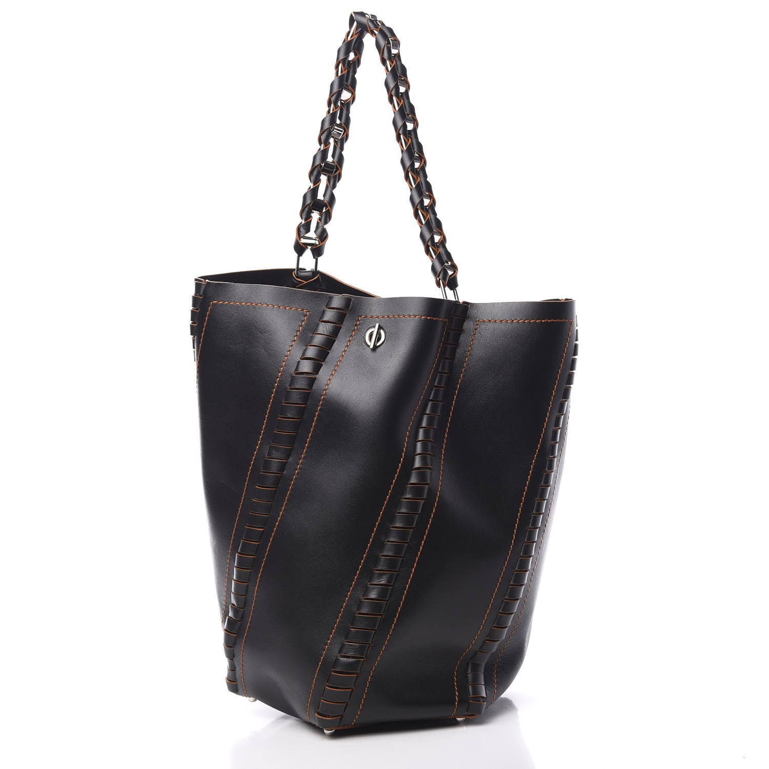 Proenza Schouler Calfskin Large Hex Bucket Black 2 of 9