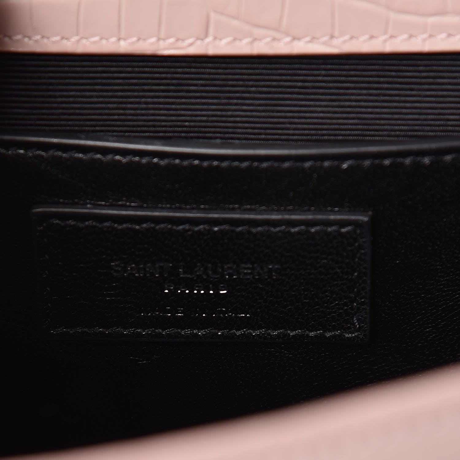 Saint Laurent Calfskin Crocodile Embossed Medium Classic Monogram Kate Tassel Satchel Powder Pink 7 of 11