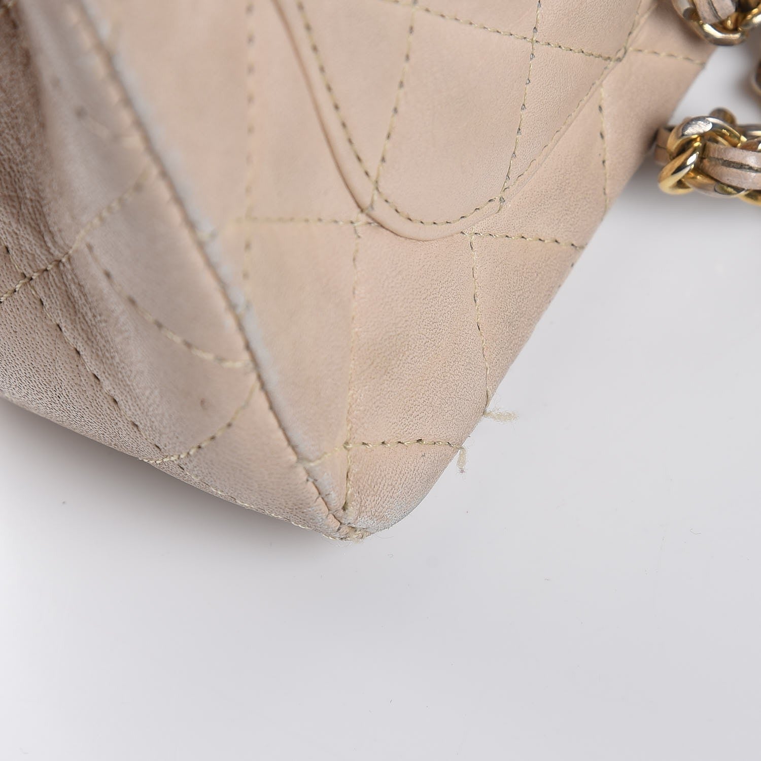 Chanel Lambskin Quilted Mini Rectangular Flap Beige 10 of 17