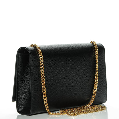 Saint Laurent Grain De Poudre Medium Classic Monogram Kate Satchel Black 3 of 7