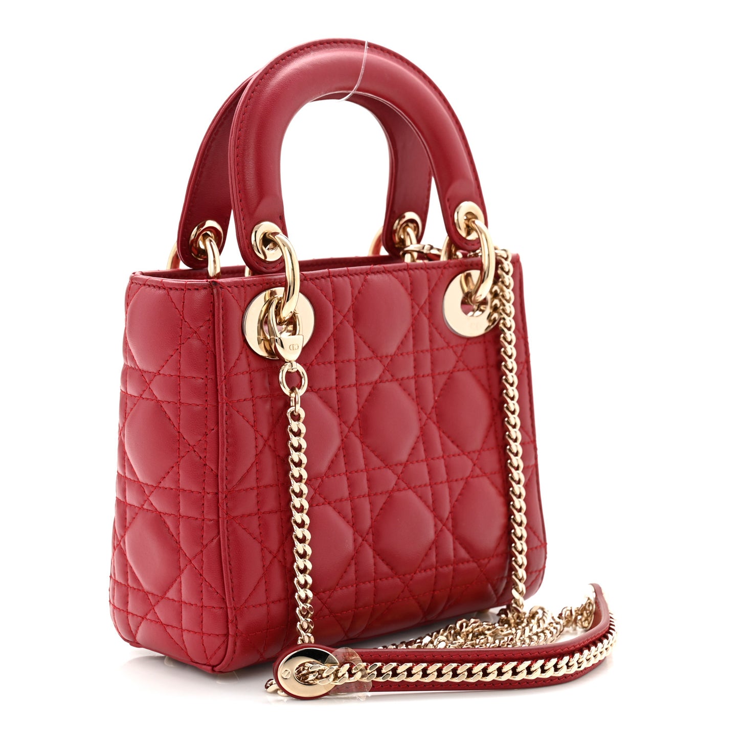 Lambskin Cannage Mini Lady Dior Red