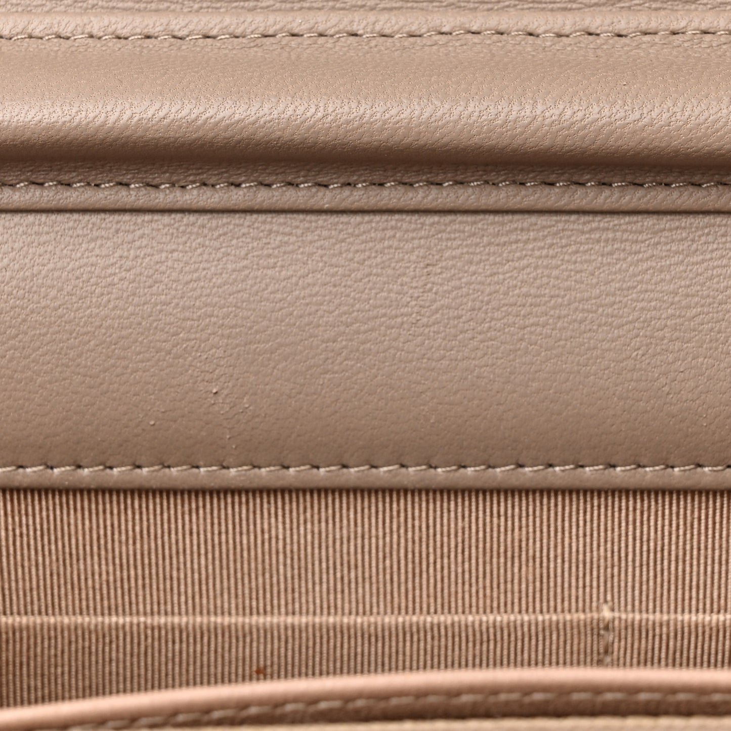 Lambskin Quilted Wallet On Chain WOC Taupe