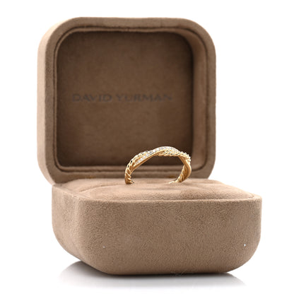 David Yurman 18K Yellow Gold Diamond Petite Infinity Twisted Ring 61 9.5 4 of 5