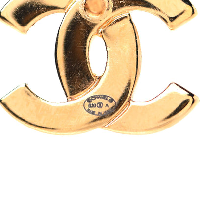 Chanel Metal CC Paris Button Stud Earrings Gold 4 of 5