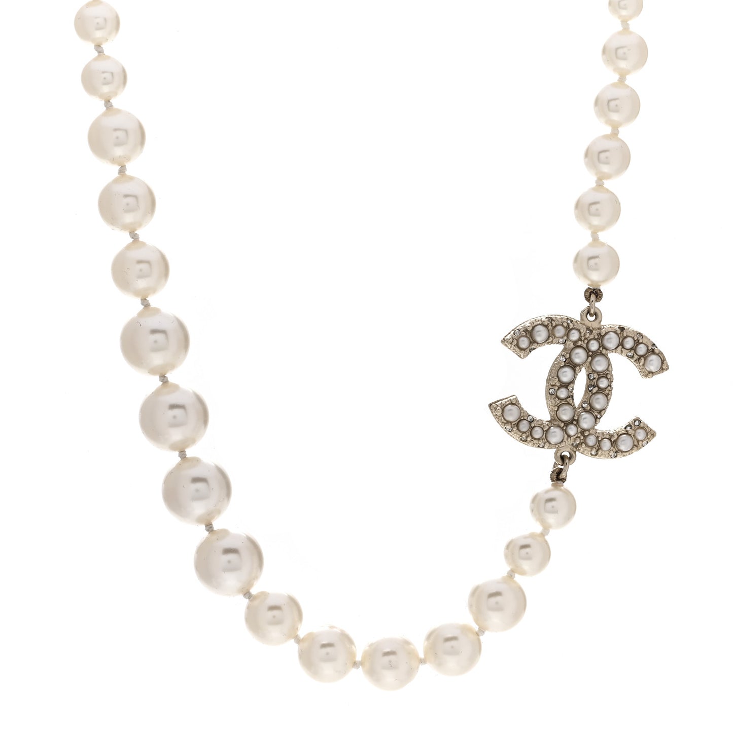 Pearl CC 100th Anniversary Necklace Light Gold