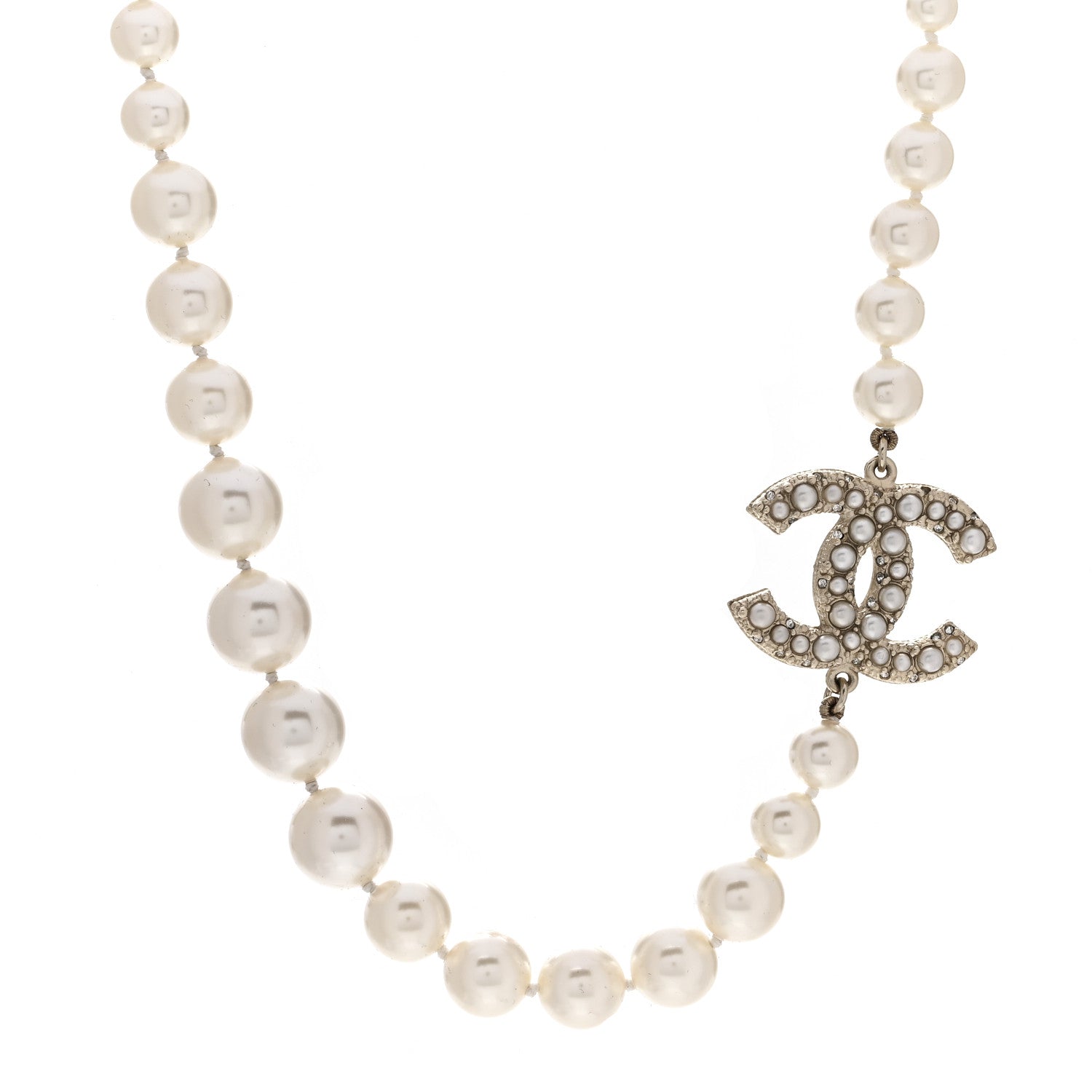 Chanel Pearl CC 100th Anniversary Necklace Light Gold 1 of 3