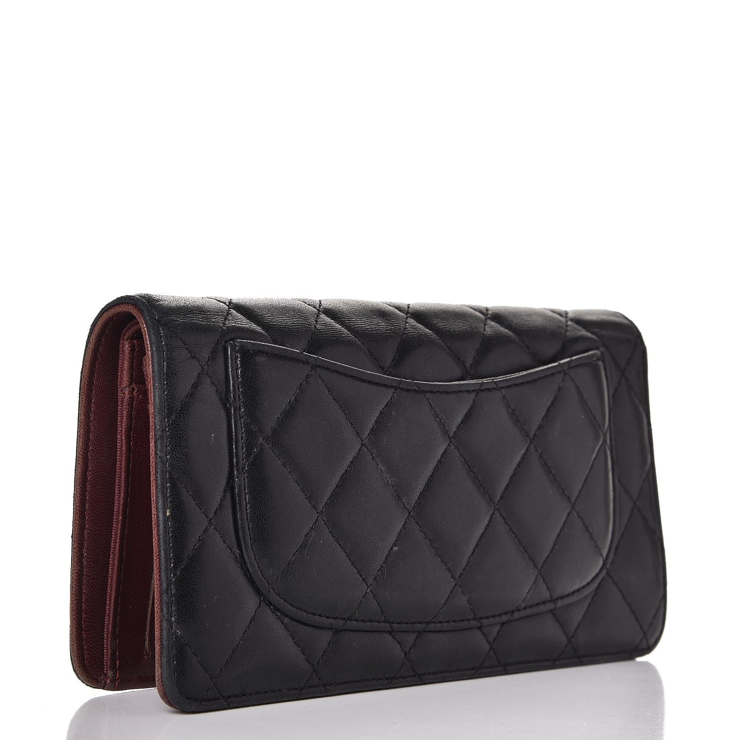 Chanel Lambskin Quilted Yen Wallet Black 3 of 14