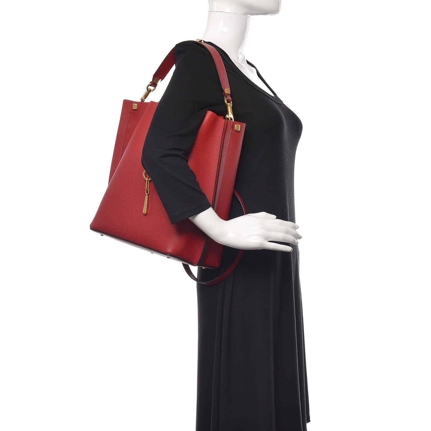 Valentino Garavani Grainy Calfskin VLogo Escape Hobo Bag Rosso Valentino 3 of 11