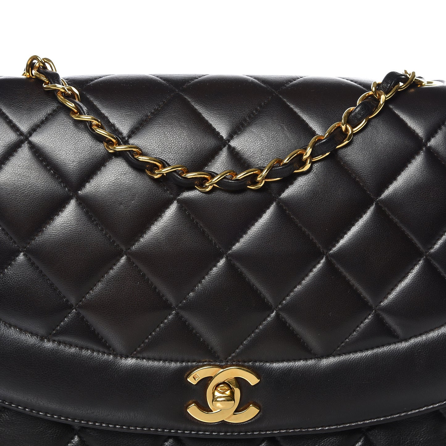 Lambskin Quilted Medium Single Flap Black