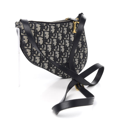 Christian Dior Oblique Saddle Pouch With Strap Navy Blue 4 of 10