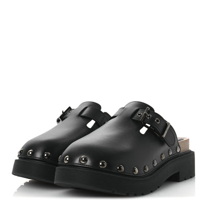 Christian Dior Calfskin Diorquake Buckled Lug Sole 15mm Clogs 36 Black 4 of 11