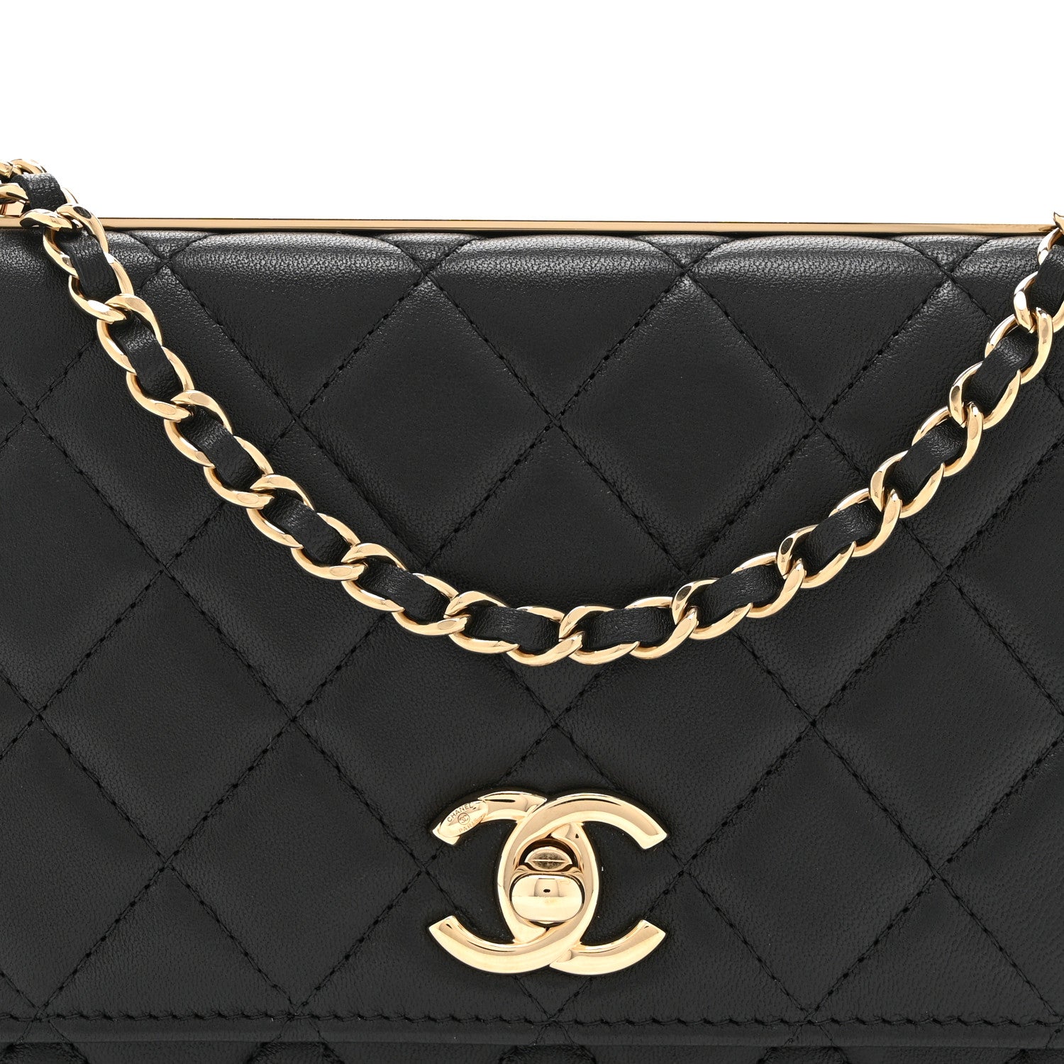 Chanel Lambskin Quilted Trendy CC Wallet On Chain WOC Black 9 of 11