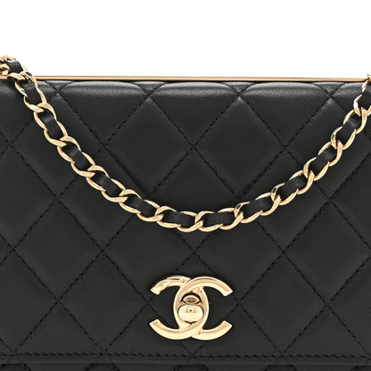 Chanel Lambskin Quilted Trendy CC Wallet On Chain WOC Black 9 of 11