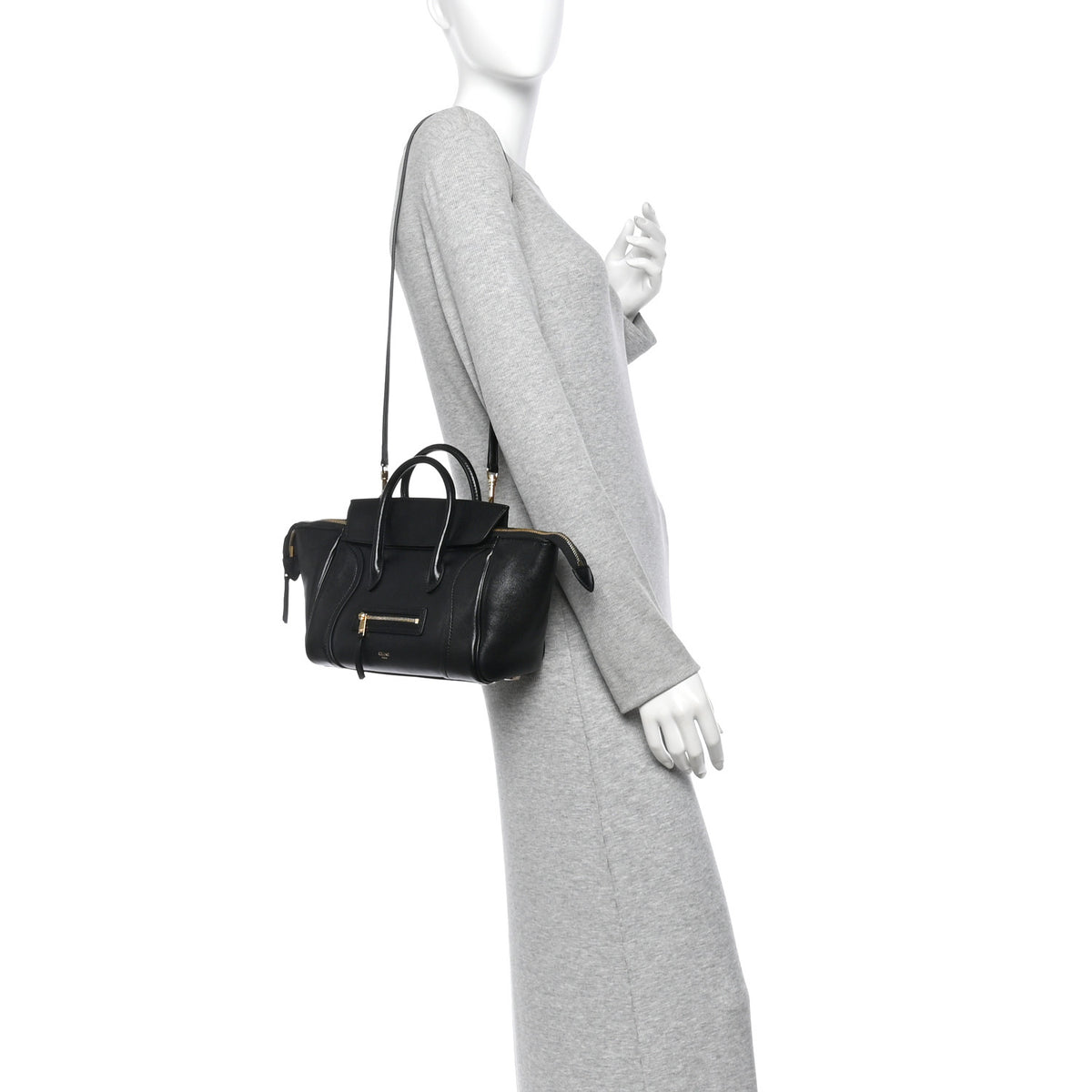 Celine Supple Shiny Lambskin Little New Luggage Black 2 of 9