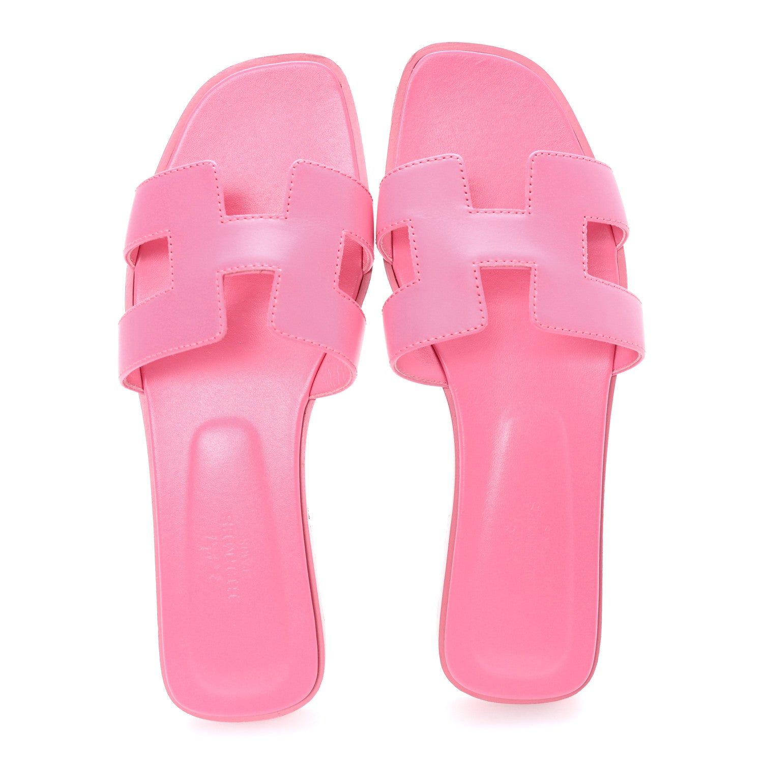 Hermes Box Calfskin Oran Sandals 36.5 Rose Boise 2 of 10