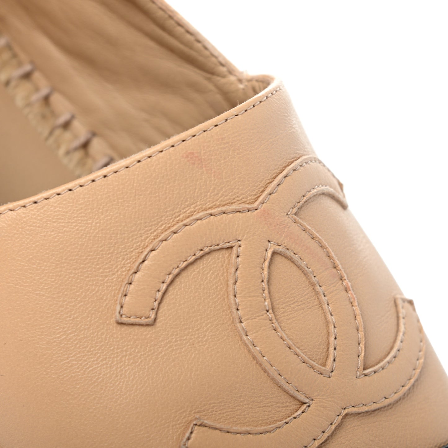 Lambskin CC Espadrilles 36 Beige Black
