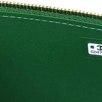 Chanel Calfskin Crocodile Embossed Exoticoco Small Top Handle Vanity Case With Chain Emerald 7 of 10
