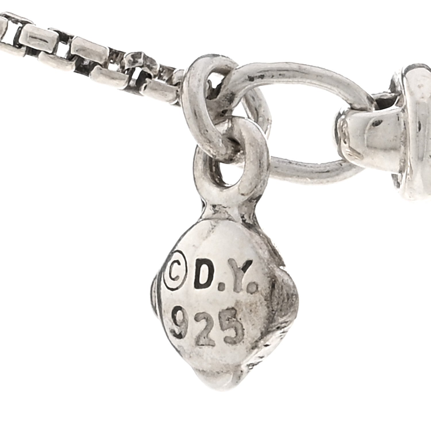 David Yurman Sterling Silver Diamond Infinity 3 Station Necklace 4 of 4