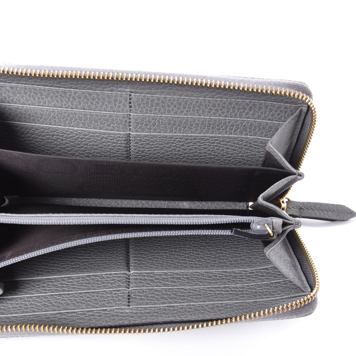 Dollar Calfskin GG Marmont Zip Around Wallet Grey