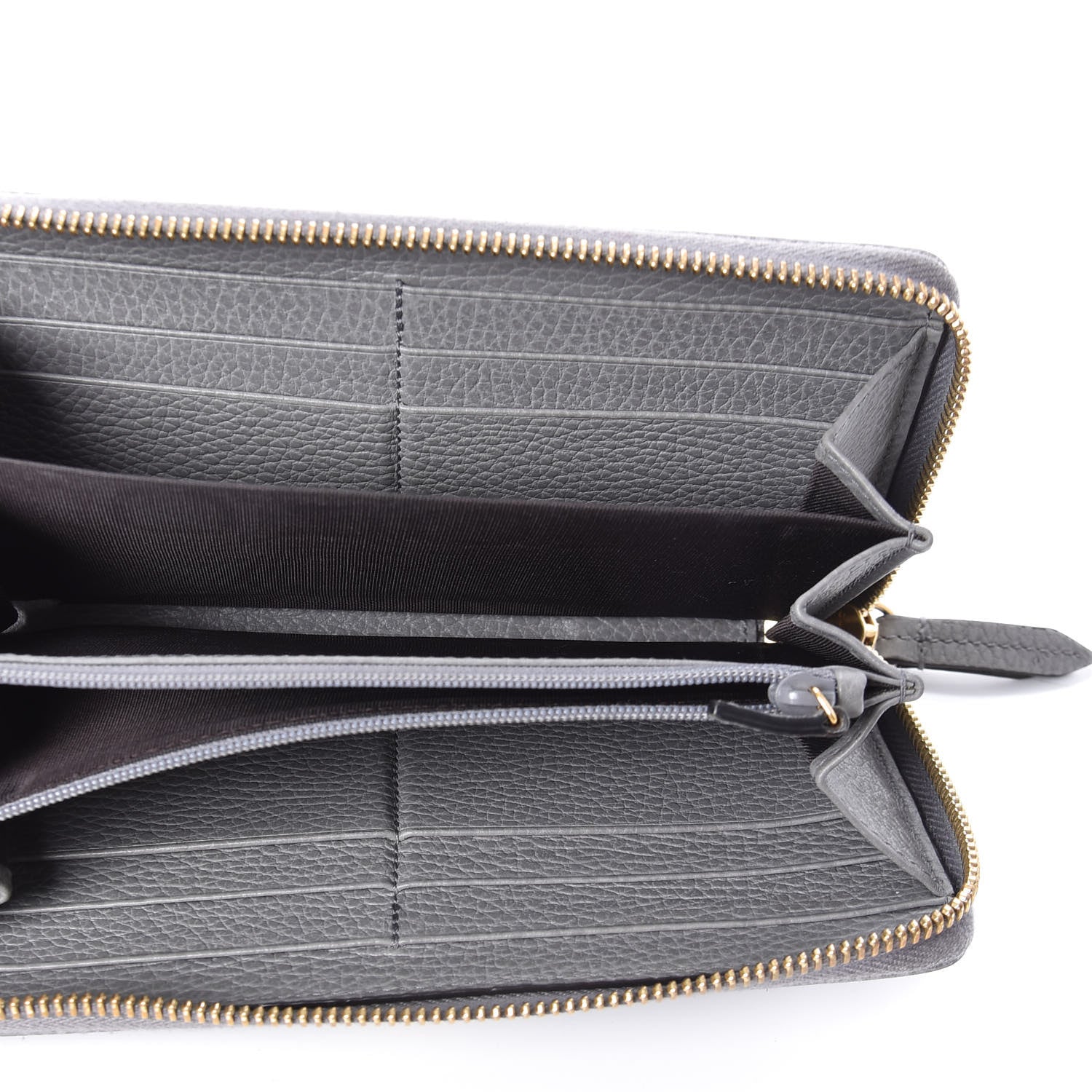 Gucci Dollar Calfskin GG Marmont Zip Around Wallet Grey 5 of 6