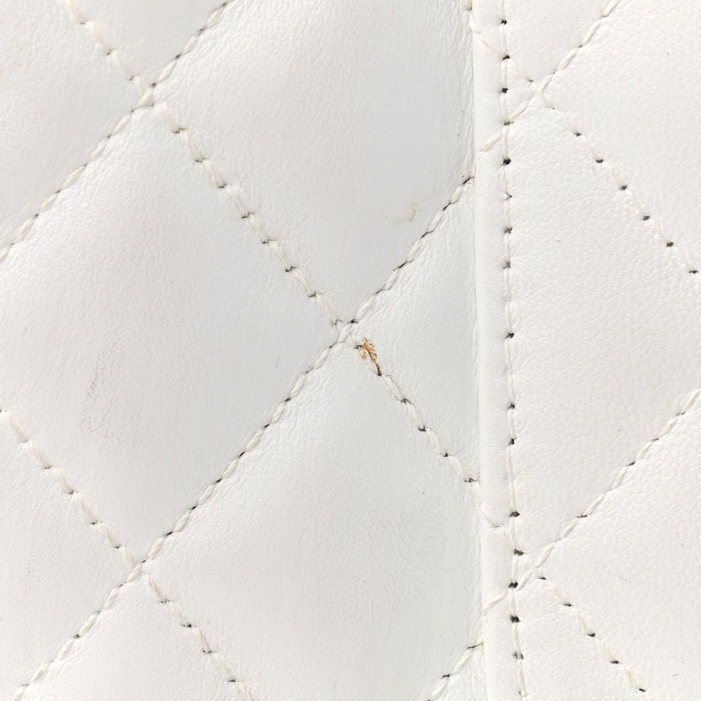 Calfskin Quilted Large Cambon Bowler White Black
