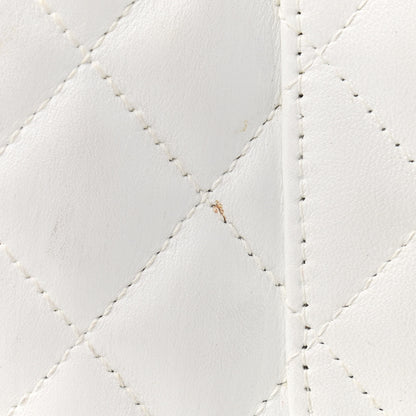 Chanel Calfskin Quilted Large Cambon Bowler White Black 11 of 14