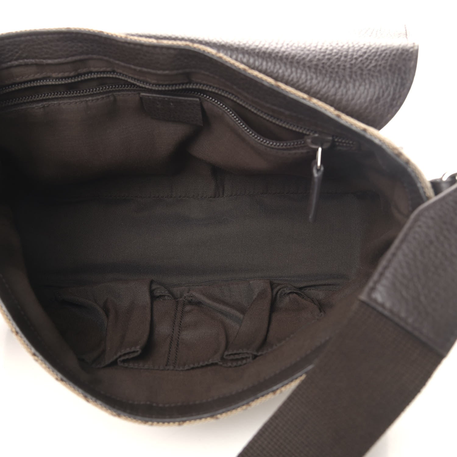 Gucci Monogram Flap Messenger Bag Beige Dark Brown 4 of 6