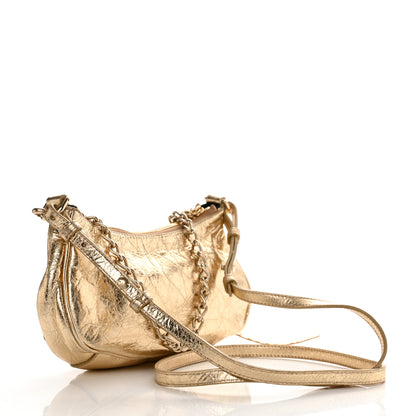 Balenciaga Metallic Arena Agneau Crystal Le Cagole Mini Purse With Chain Gold 3 of 12